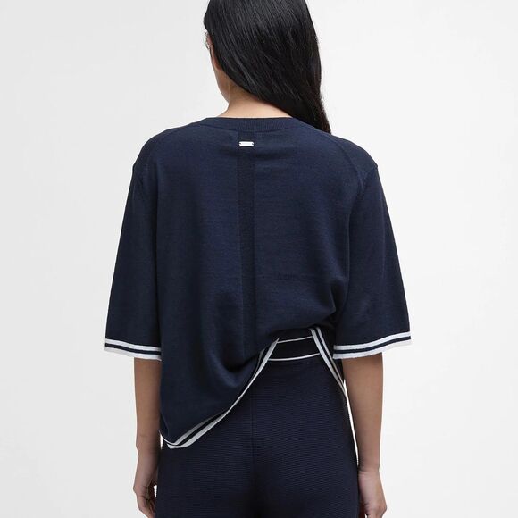 NWT Barbour Women's Genevieve Crewneck Jumper in Dark Navy Size 4 - Picture 3 of 13